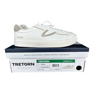 Tretorn women's Hopper Sneaker Memory Foam Lightweight Shoes White Grey size 7.5